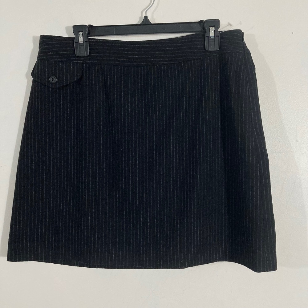 Banana Republic Skirt Women 12 Grey Pinstripe Wool Blend Mini Professional